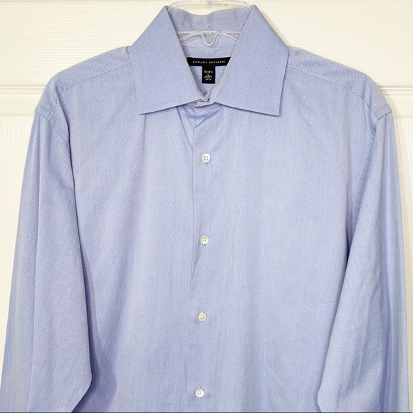 Banana Republic Long Sleeve Button Down Shirt in Light Blue Size 16-16.5 - Picture 3 of 9